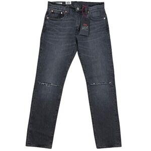 Levi's x Justin Timberlake Fresh Leaves 502 Taper Jeans W30 L32 Black Distressed